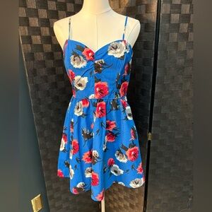 Forever 21 Blue Floral Sleeveless Sundresses